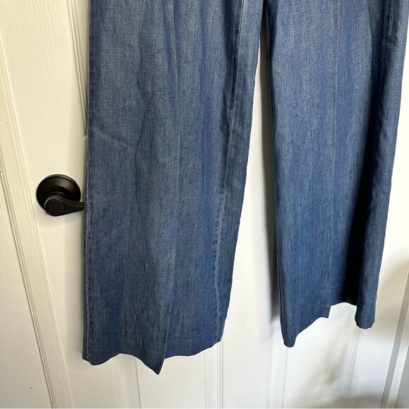 MICHAEL Michael Kors Chambray Wide Leg Pants new size 2 Flowy for Summer - Picture 10 of 16